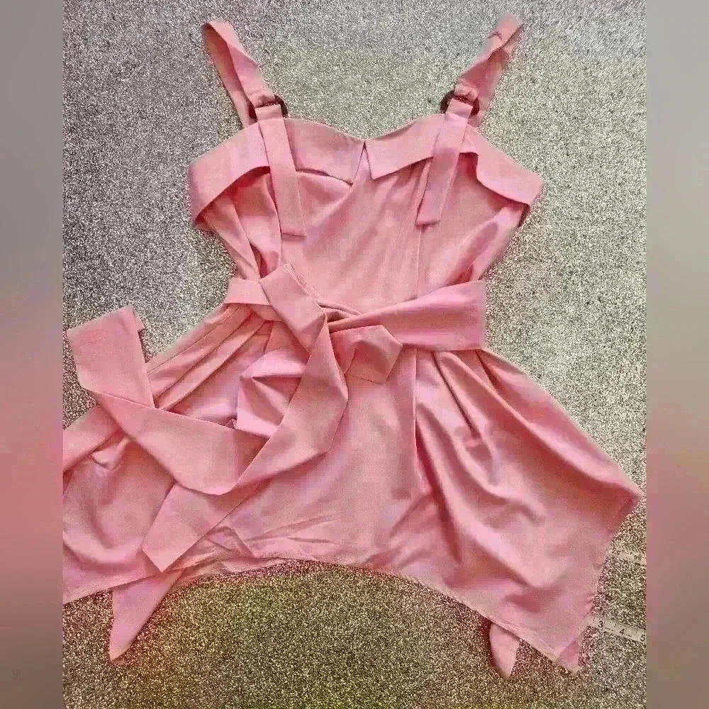 Strappy long tye up tank blouse  size small